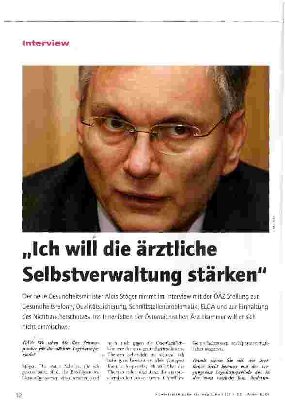 Vorschauseite 1: Ich will die ärztliche Selbstverwaltung stärken