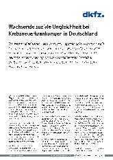 Vorschauseite 1: Wachsende soziale Ungleichheit bei Krebsneuerkrankungen in Deutschland