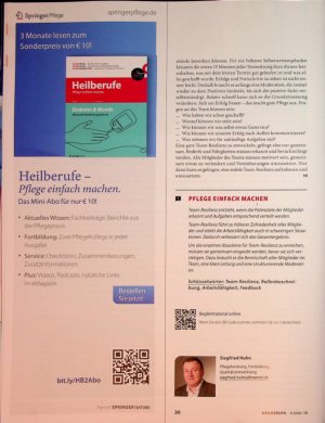 Vorschauseite 3: Team-Resilienz stärkt Pflege