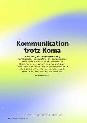 Vorschauseite 1: Kommunikation trotz Koma
