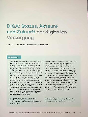 Vorschauseite 1: DiGA: Status, Akteure und Zukunft der digitalen Versorgung