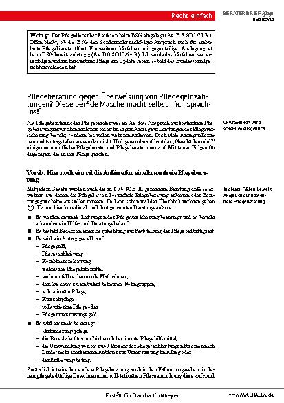 Vorschauseite 3: Beraterbrief Pflege Heft 10-2025