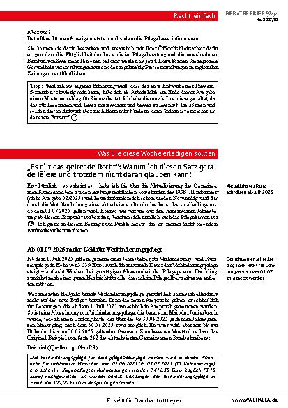 Vorschauseite 5: Beraterbrief Pflege Heft 10-2025