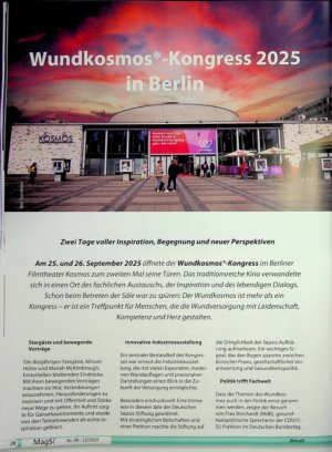 Vorschauseite 1: Wundkosmos -Kongress 2025 in Berlin Zwei Tage voller Inspiration, Begegnung und neuer Perspektiven