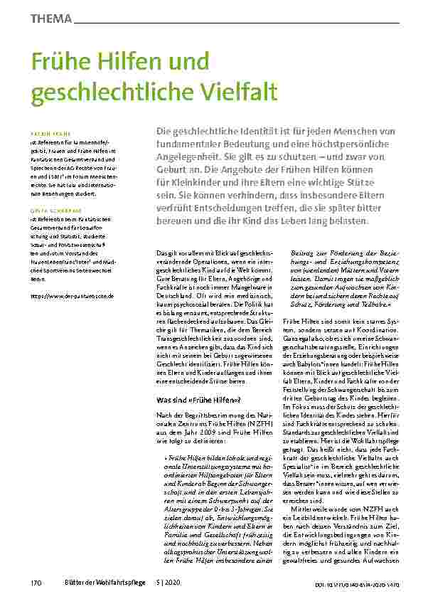 Vorschauseite 1: Frühe Hilfen und geschlechtliche Vielfalt