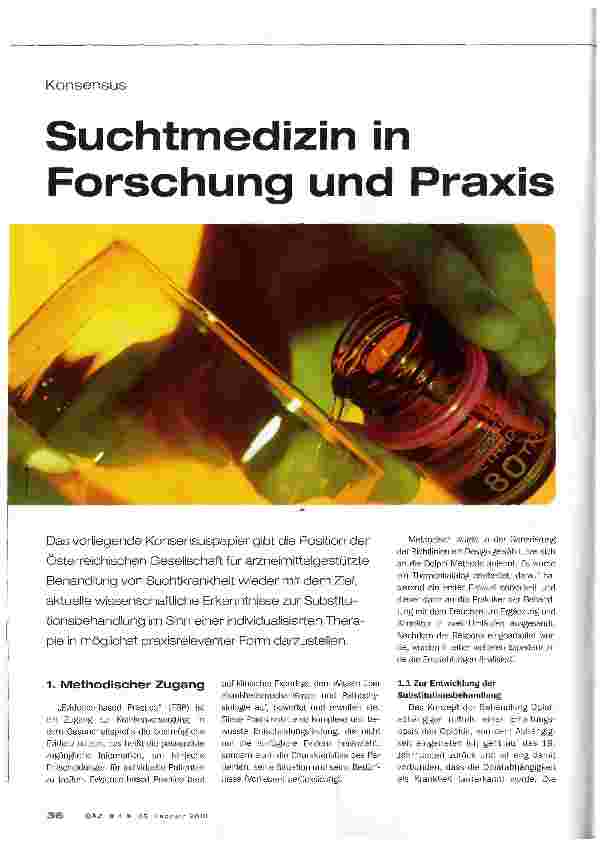 Vorschauseite 1: Suchtmedizin in Forschung und Praxis