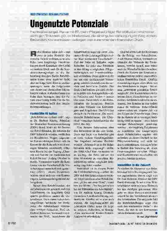 Vorschauseite 1: Ungenutzte Potenziale