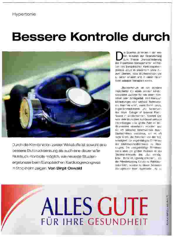Vorschauseite 1: Bessre Kontrolle durch Kombinationspräparate