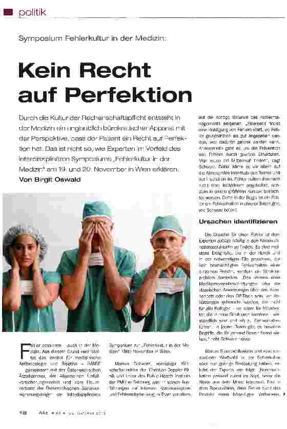 Vorschauseite 1: Kein Recht auf Perfektion