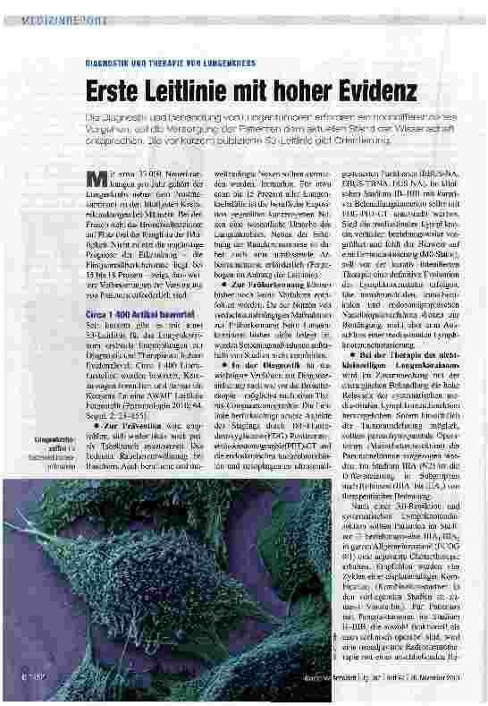 Vorschauseite 1: Erste Leitlinie mit hoher Evidenz