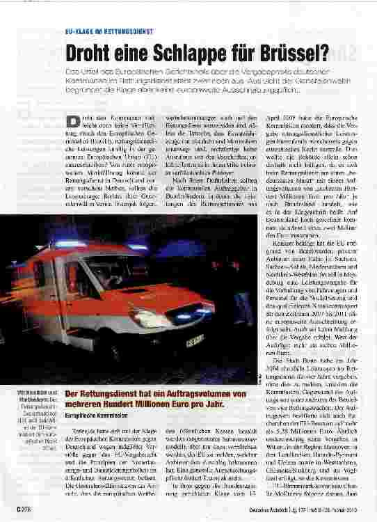 Vorschauseite 1: Droht eine Schlappe für Brüssel?
