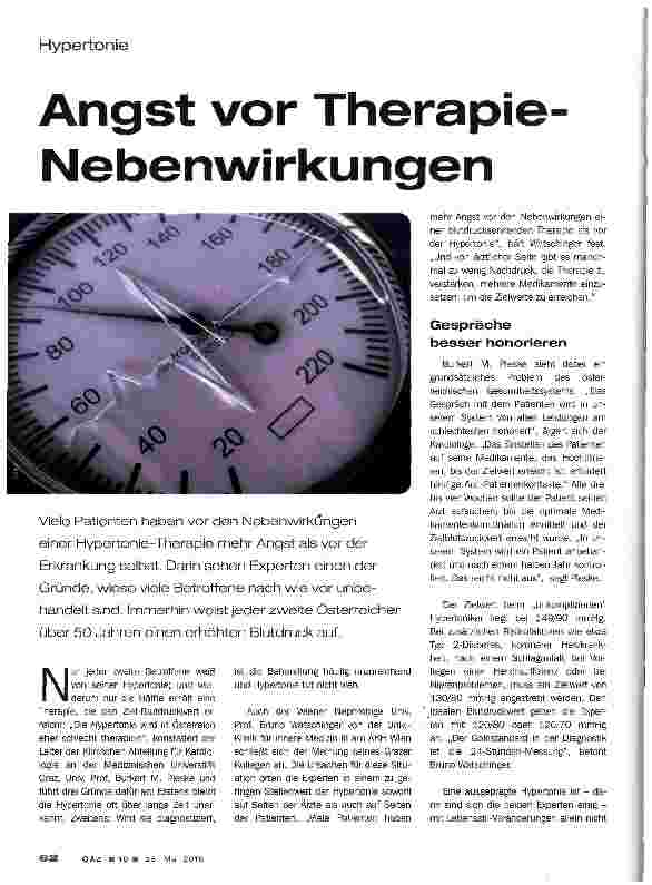 Vorschauseite 1: Angst vor Therapie-Nebenwirkungen