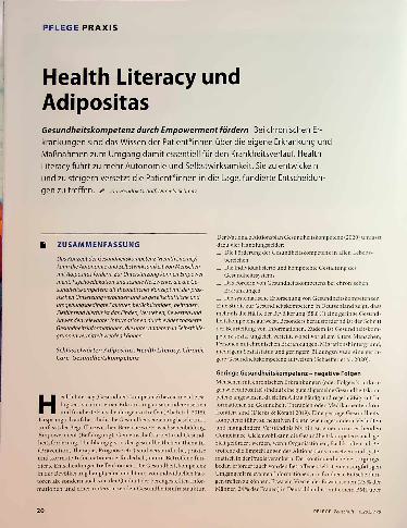 Vorschauseite 1: Health Literacy und Adipositas