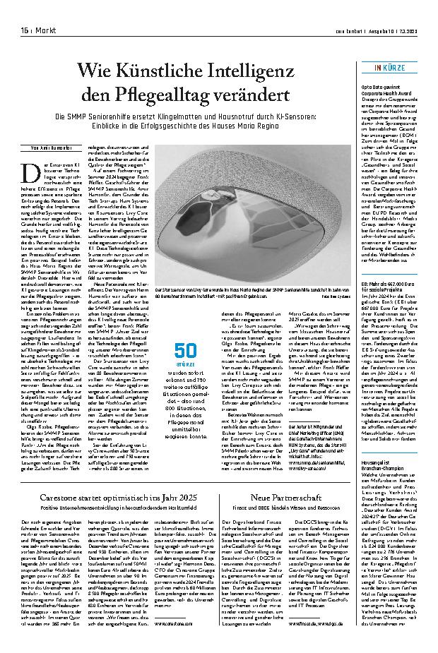 Vorschauseite 1: Wie Künstliche Intelligenz den Pflegealltag verändert
