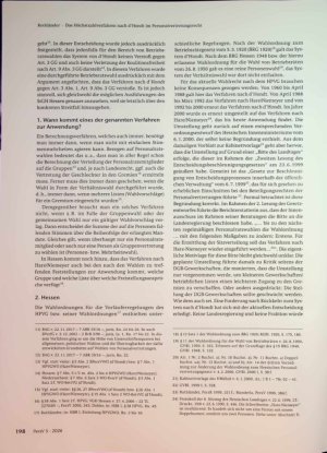 Vorschauseite 4: Das Höchstzahlverfahren nach d’Hondt im Personalvertretungsrecht im Lichte der Entscheidung des StGH Hessen zum Kommunalwahlrecht