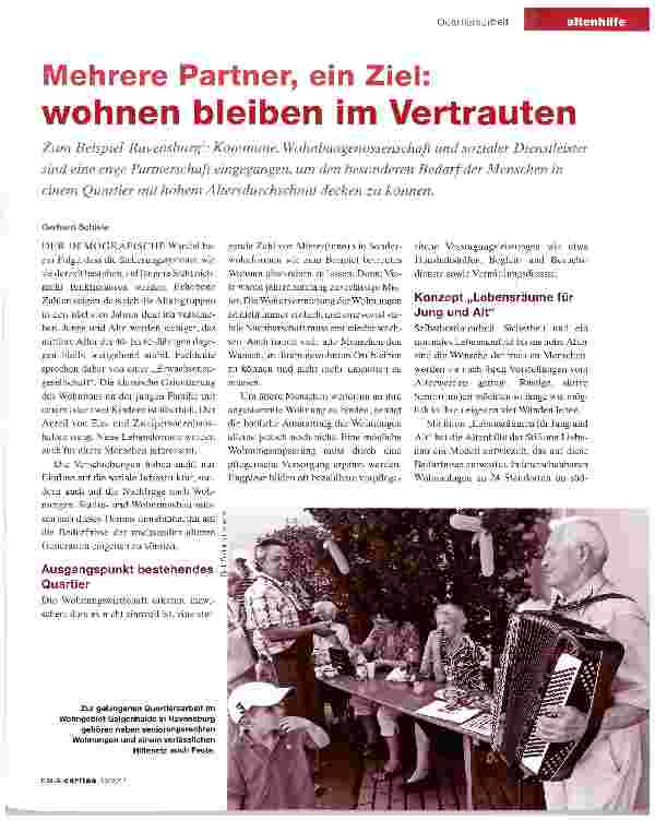 Vorschauseite 1: Mehrere Partner, ein Ziel: wohnen bleiben im Vertrauten