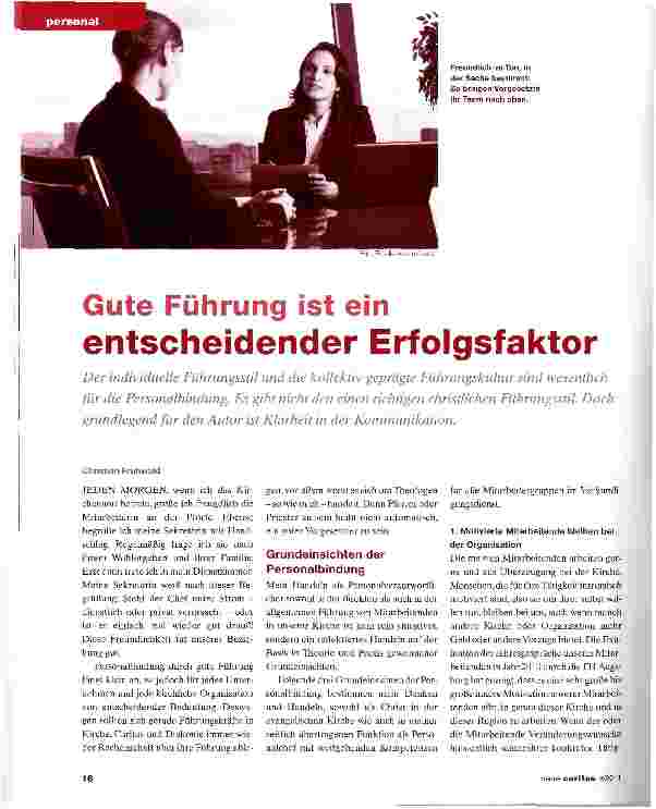 Vorschauseite 1: Gute Führung ist ein entscheidender Erfolgsfaktor