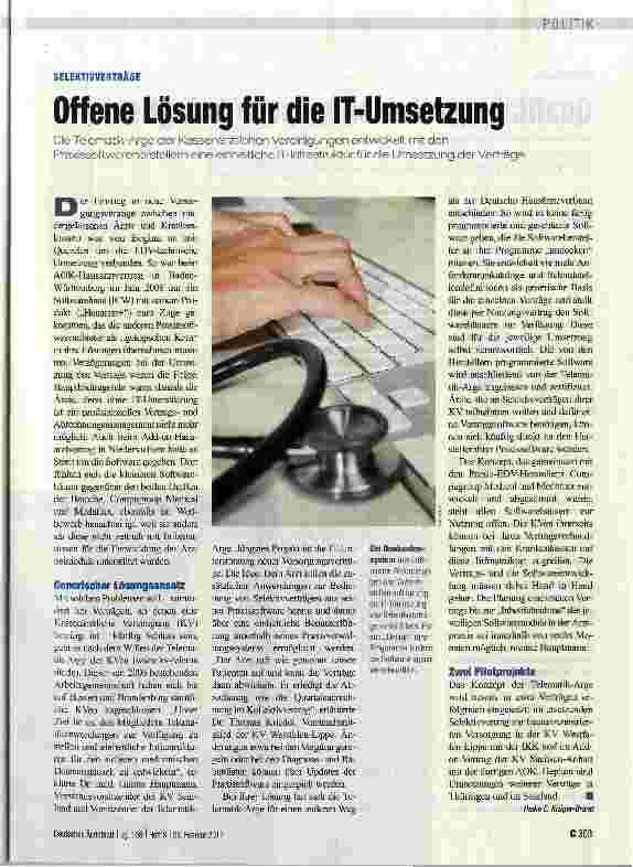 Vorschauseite 1: SELEKTIVVERTRÄGEOffene Lösung für die IT-Umsetzung