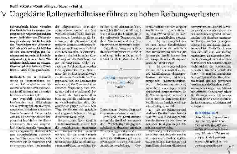 Vorschauseite 1: Ungeklärte Rollenverhältnisse führen zu hohen Reibungsverlusten