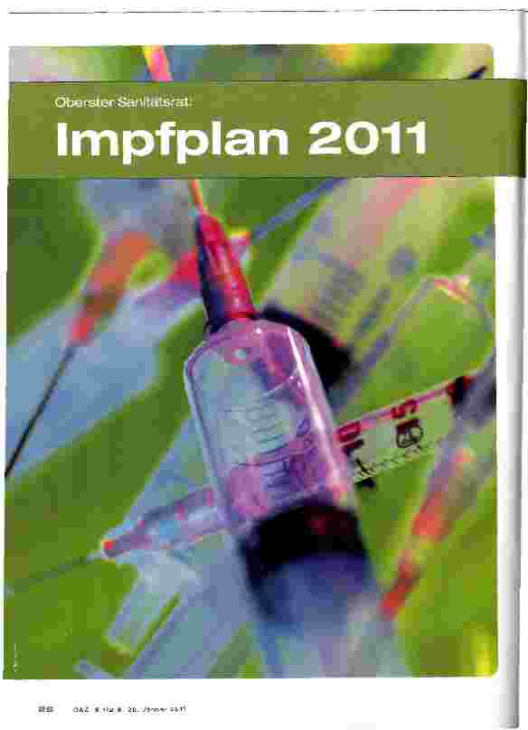 Vorschauseite 1: Oberster Saniätsrat: Impfplan 2011