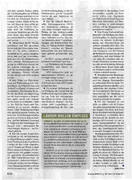 Vorschauseite 2: REFORM DER MEDIZINISCHEN VERSORGUNGDie Union positioniert sich
