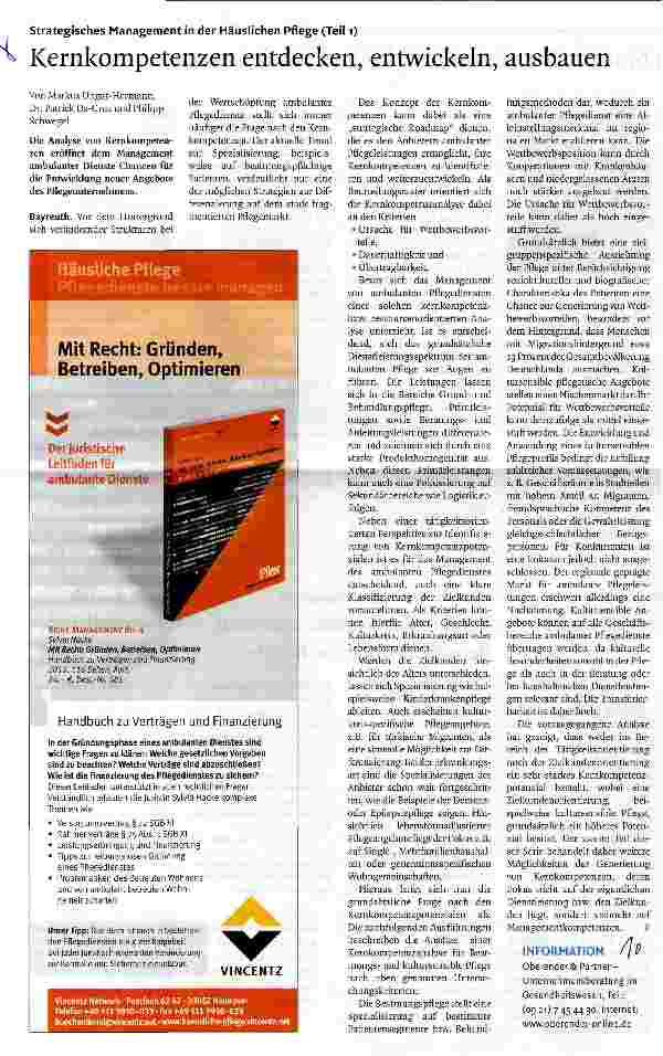 Vorschauseite 1: Strategisches Management in der Häuslichen Pflege (Teil 1)Kernkompetenzen entdecken, entwickeln, ausbauen