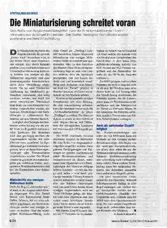 Vorschauseite 1: OPHTHALMOCHIRURGIE