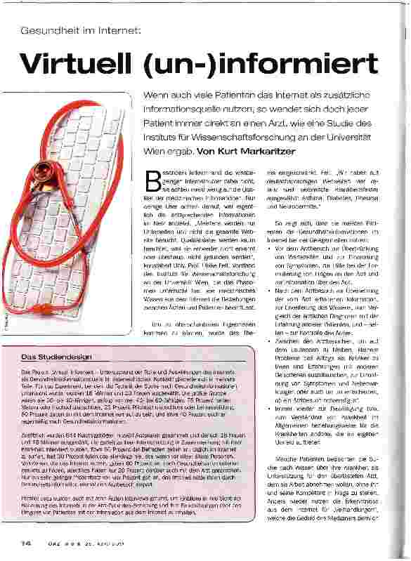 Vorschauseite 1: Virtuell (un-)informiert