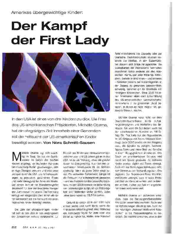 Vorschauseite 1: Der Kampf der First Lady