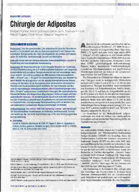 Vorschauseite 1: Chirurgie der Adipositas