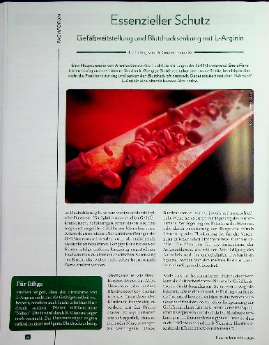 Vorschauseite 1: Essenzieller Schutz Gefäßerweiterung und Blutdrucksenkung mit L-Arginin