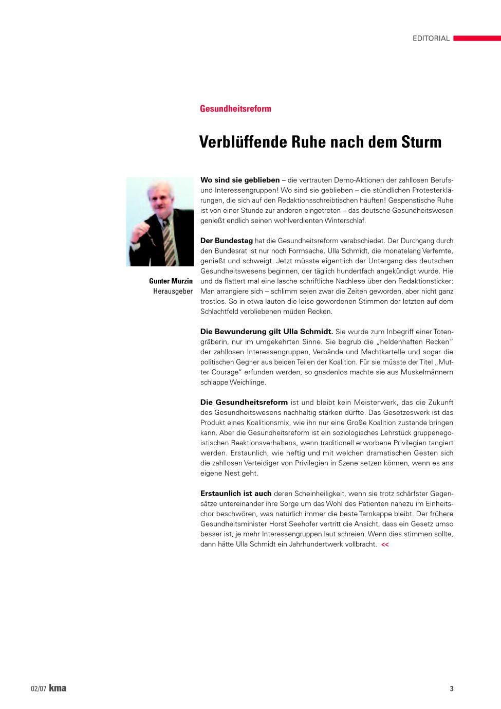 Vorschauseite 1: Verblüffende Ruhe nach dem Sturm