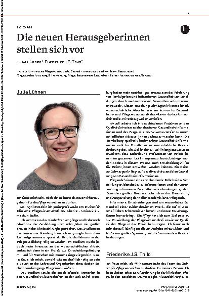 Vorschauseite 1: Die neuen Herausgeberinnen stellen sich vor.