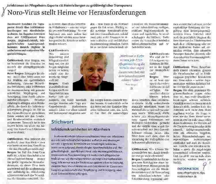 Vorschauseite 1: Noro-Virus stellt Heime vor Herausforderungen