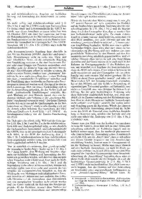 Vorschauseite 3: § 11 Abs. 1 Satz 1 Nr. 2 HWG: Und es ändert sich doch etwas