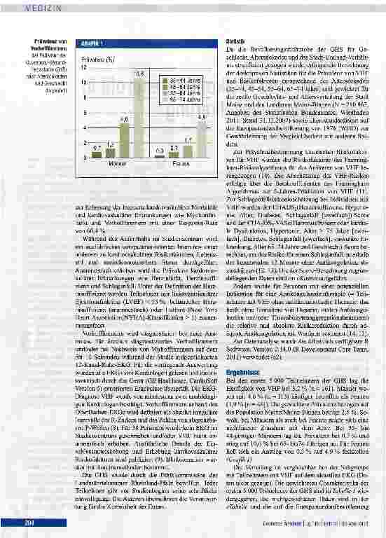 Vorschauseite 2: Vorhofflimmern: Prävalenz und Risikofaktorenprofil in der Allgemeinbevölkerung