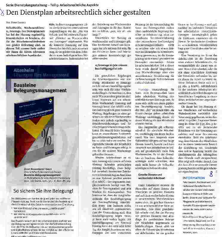Vorschauseite 1: Den Dienstplan arbeitsrechtlich sicher gestalten
