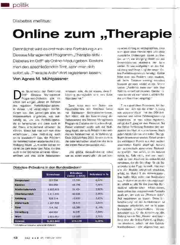 Vorschauseite 1: Online zum „TherapieAktiv-Arzt