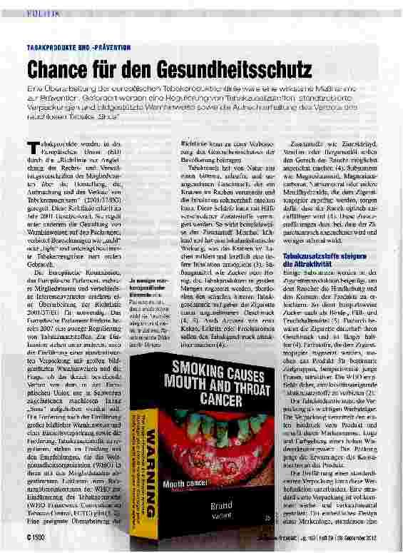 Vorschauseite 1: Chance für den Gesundheitsschutz
