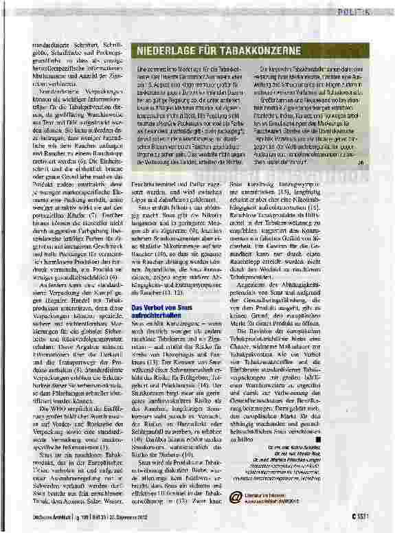 Vorschauseite 2: Chance für den Gesundheitsschutz
