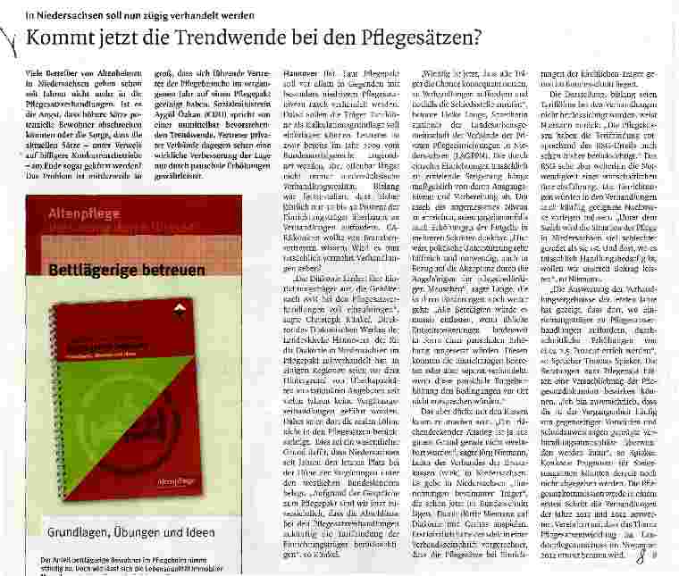 Vorschauseite 1: Kommt jetzt die Trendwende bei den Pflegesätzen?