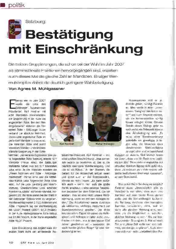 Vorschauseite 1: Bestätigung mit Einschränkung