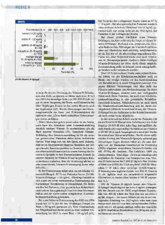 Vorschauseite 4: Epidemischer Vitamin-D-Mang bei Patienten einer geriatrisc Rehabilitationsklinik