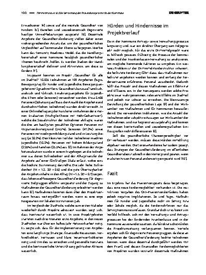 Vorschauseite 2: Die Umsetzung des Präventionsgesetzes in der Kommune: Projekterfahrungen dezentraler Gesundheitsförderung aus Nürnberg