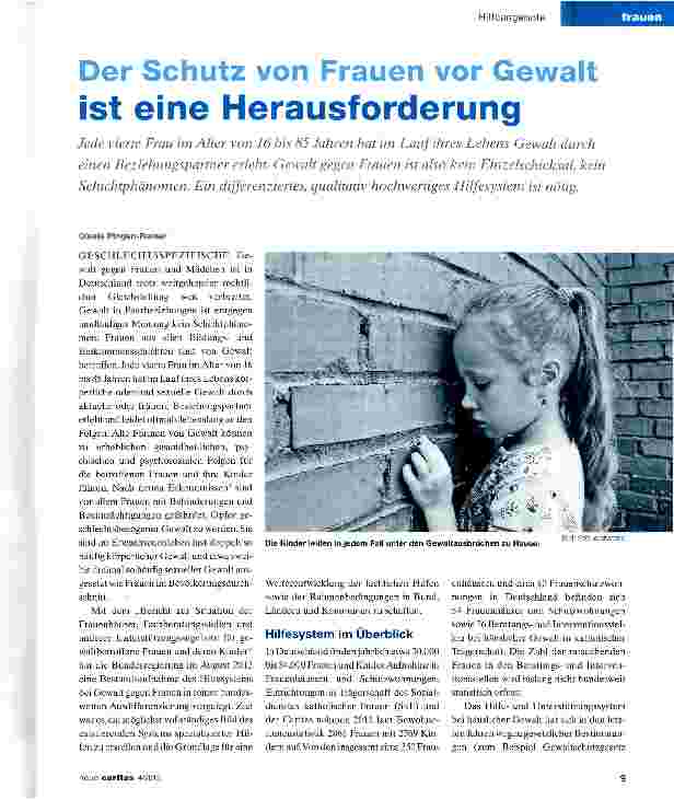 Vorschauseite 1: Der Schutz von Frauen vor Gewalt ist eine Herausforderung