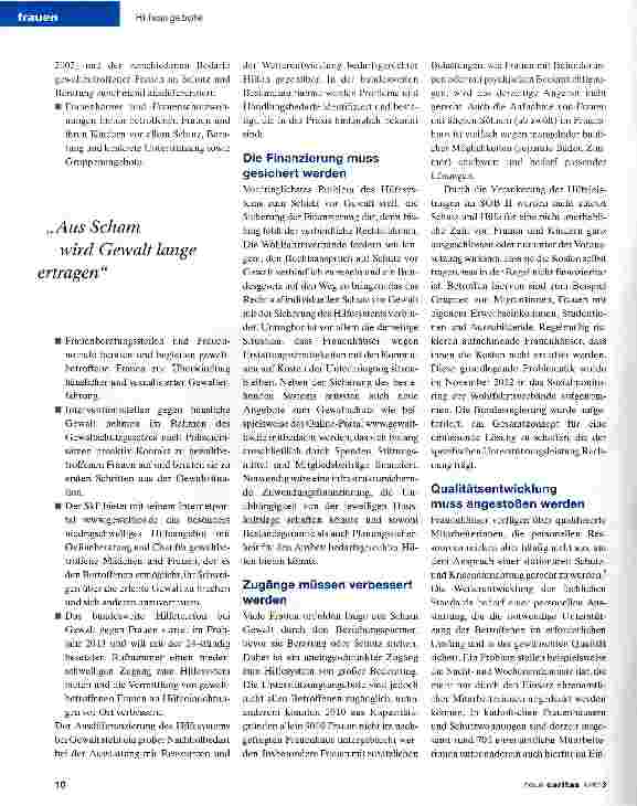 Vorschauseite 2: Der Schutz von Frauen vor Gewalt ist eine Herausforderung
