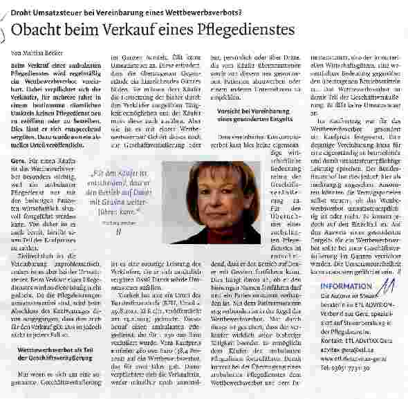 Vorschauseite 1: Obacht beim Verkauf eines Pflegedienstes