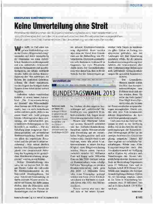 Vorschauseite 1: Keine Umverteilung ohne Streit