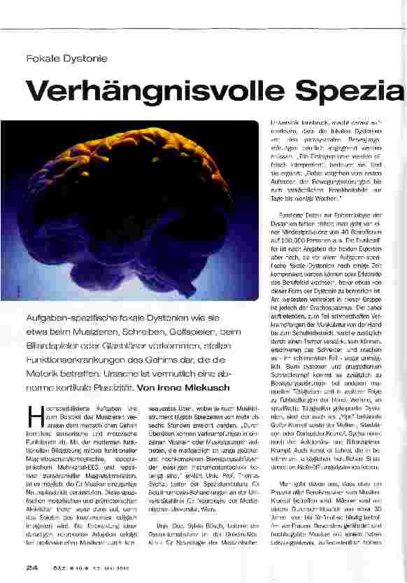 Vorschauseite 1: Verhängnisvolle Spezialisierung