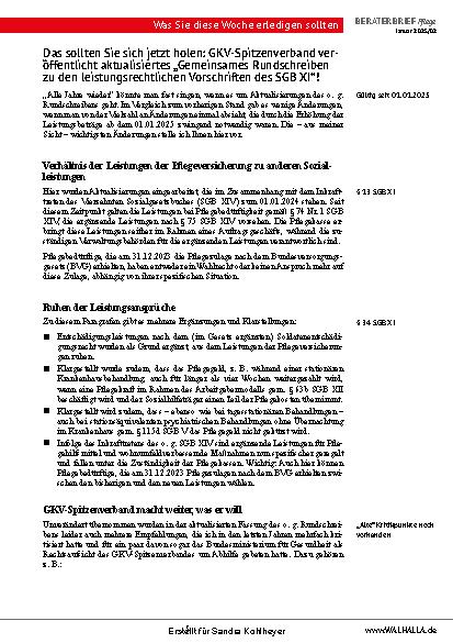 Vorschauseite 5: Beraterbrief Pflege Heft 2-2025